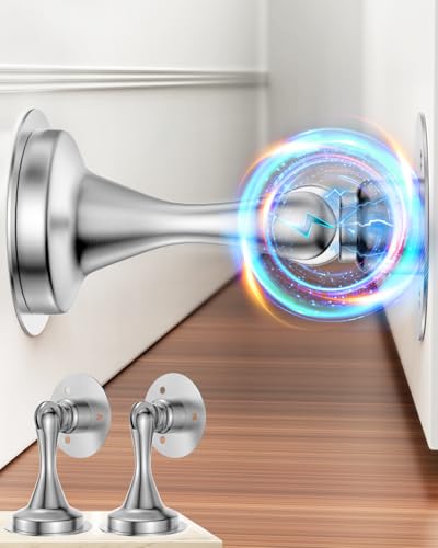 Minimalist Door Stoppers Magnetic Door Catch - 2 Pack Stainless Set