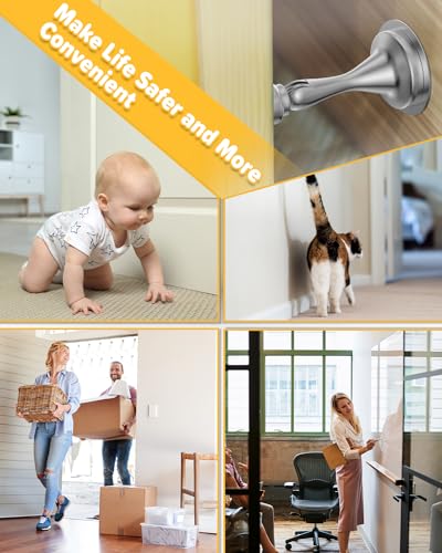 Minimalist Door Stoppers Magnetic Door Catch - 2 Pack Stainless Set