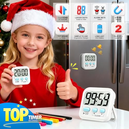 Eco-Friendly Antonki 2 Pack Digital Timer for Kids, Magnetic Kit