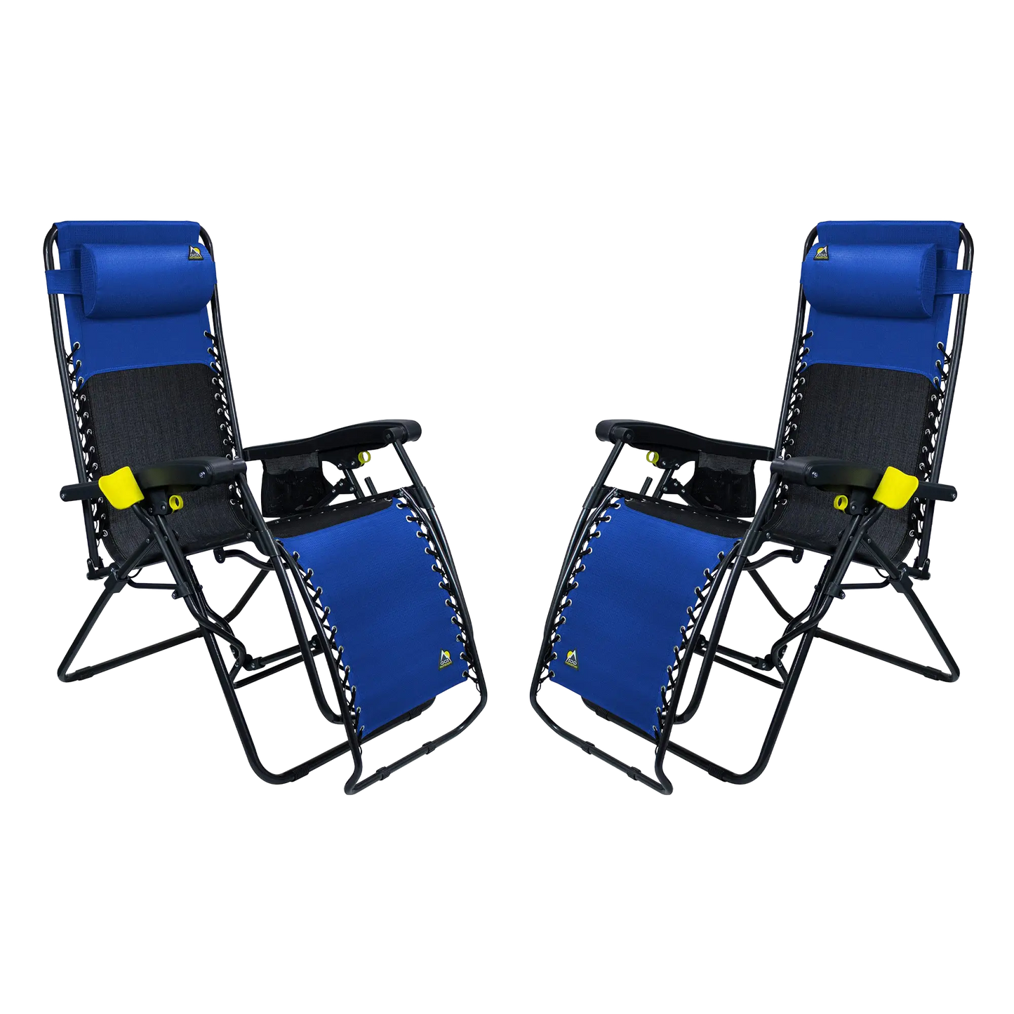 Premium All-Weather Freeform Zero Gravity Lounger Bundle - Camp Rocker Chair for Fishing & Beach Trips - Royal Blue